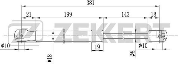 Zekkert GF-1899 - Газовая пружина, заднее стекло autospares.lv