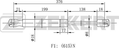 Zekkert GF-1898 - Газовая пружина, упор autospares.lv