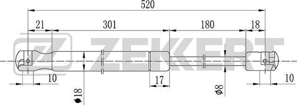 Zekkert GF-1819 - Газовая пружина, упор autospares.lv