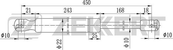 Zekkert GF-1814 - Газовая пружина, упор autospares.lv