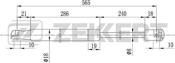 Zekkert GF-1835 - Газовая пружина, капот autospares.lv