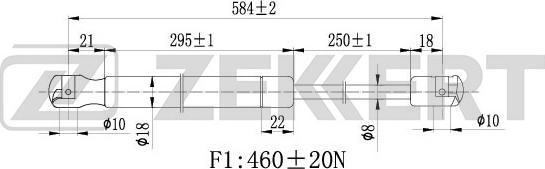 Zekkert GF-1831 - Газовая пружина, упор autospares.lv