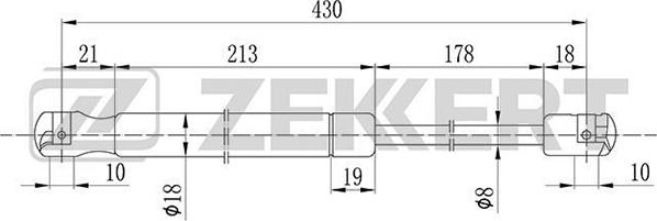 Zekkert GF-1344 - Газовая пружина, упор autospares.lv