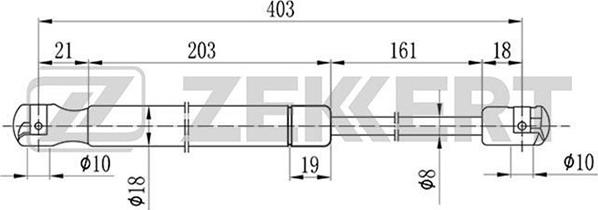 Zekkert GF-1343 - Газовая пружина, упор autospares.lv