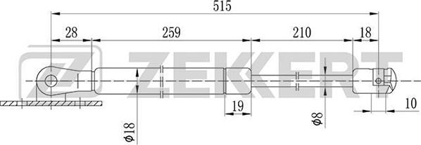 Zekkert GF-1339 - Газовая пружина, капот autospares.lv