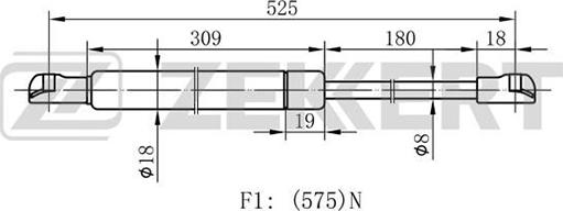 Zekkert GF-1795 - Газовая пружина, упор autospares.lv