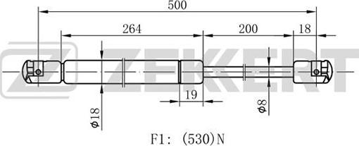 Zekkert GF-1755 - Газовая пружина, упор autospares.lv