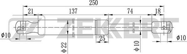 Zekkert GF-1719 - Газовая пружина, капот autospares.lv