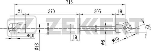 Zekkert GF-1730 - Газовая пружина, капот autospares.lv