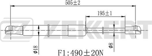 Zekkert GF-2454 - Газовая пружина, упор autospares.lv