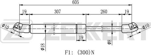 Zekkert GF-2453 - Газовая пружина, упор autospares.lv