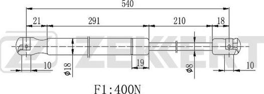 Zekkert GF-2416 - Газовая пружина, упор autospares.lv