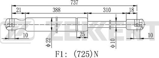 Zekkert GF-2430 - Газовая пружина, упор autospares.lv