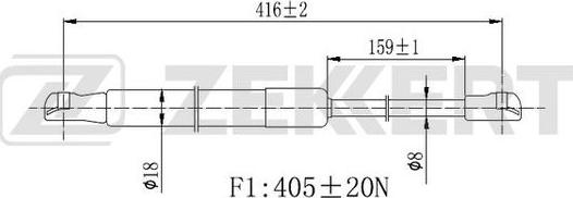 Zekkert GF-2431 - Газовая пружина, упор autospares.lv