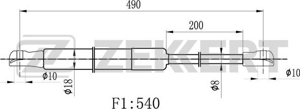 Zekkert GF-2500 - Газовая пружина, упор autospares.lv