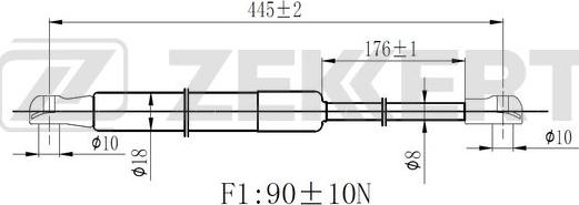 Zekkert GF-2502 - Газовая пружина, упор autospares.lv