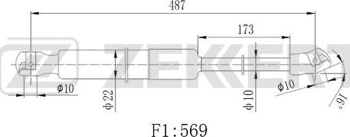 Zekkert GF-2536 - Газовая пружина, упор autospares.lv