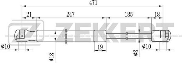 Zekkert GF-2093 - Газовая пружина, упор autospares.lv