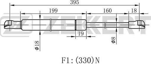 Zekkert GF-2049 - Газовая пружина, капот autospares.lv