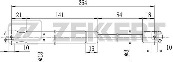 Zekkert GF-2042 - Газовая пружина, упор autospares.lv