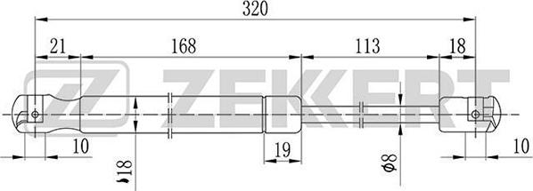 Zekkert GF-2084 - Газовая пружина, капот autospares.lv