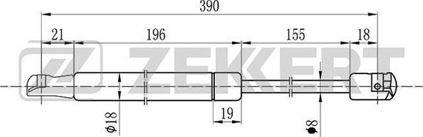 Zekkert GF-2088 - Газовая пружина, капот autospares.lv