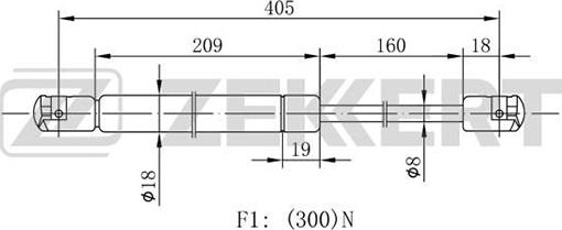 Zekkert GF-2036 - Газовая пружина, упор autospares.lv