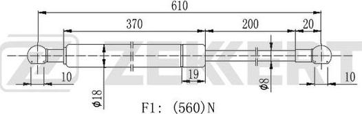 Zekkert GF-2197 - Газовая пружина, упор autospares.lv