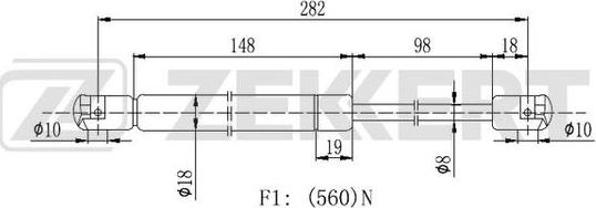 Zekkert GF-2146 - Газовая пружина, упор autospares.lv