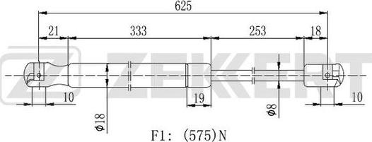 Zekkert GF-2162 - Газовая пружина, упор autospares.lv