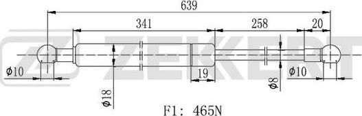 Zekkert GF2113 - Газовая пружина, упор autospares.lv