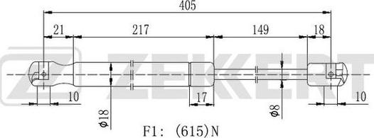 Zekkert GF-2112 - Газовая пружина, упор autospares.lv