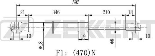 Zekkert GF-2181 - Газовая пружина, упор autospares.lv