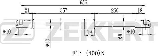 Zekkert GF-2182 - Газовая пружина, упор autospares.lv