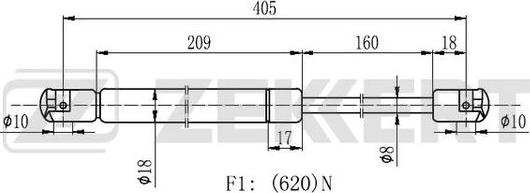 Zekkert GF-2139 - Газовая пружина, упор autospares.lv