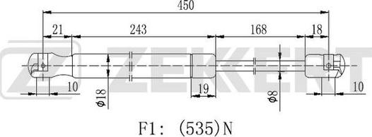 Zekkert GF-2135 - Газовая пружина, упор autospares.lv