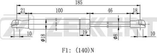 Zekkert GF-2124 - Газовая пружина, стояночная торм autospares.lv