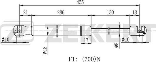 Zekkert GF-2122 - Газовая пружина, упор autospares.lv