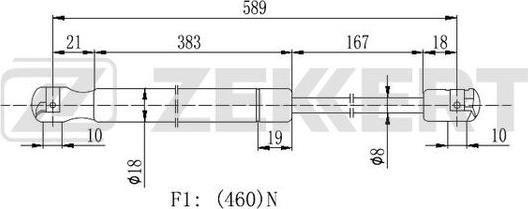 Zekkert GF-2397 - Газовая пружина, упор autospares.lv