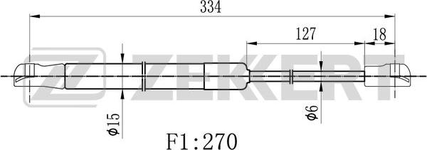 Zekkert GF-2336 - Газовая пружина, заднее стекло autospares.lv