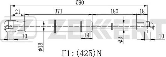 Zekkert GF-2338 - Газовая пружина, упор autospares.lv