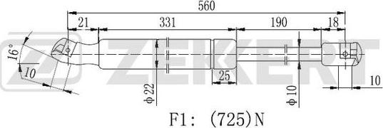 Zekkert GF-2333 - Газовая пружина, упор autospares.lv