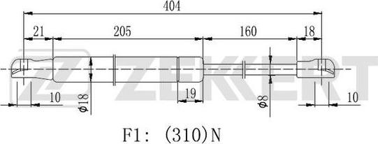 Zekkert GF-2292 - Газовая пружина, упор autospares.lv