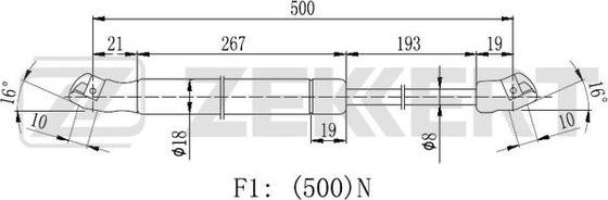 Zekkert GF-2254 - Газовая пружина, упор autospares.lv