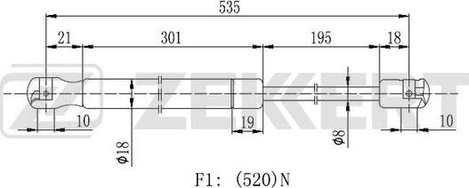 Zekkert GF-2205 - Газовая пружина, упор autospares.lv