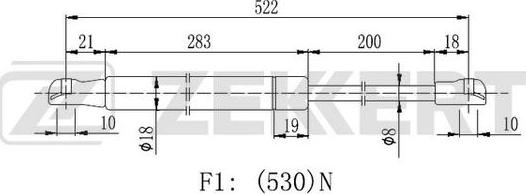 Zekkert GF-2219 - Газовая пружина, упор autospares.lv