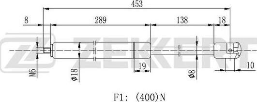 Zekkert GF-2210 - Газовая пружина, капот autospares.lv