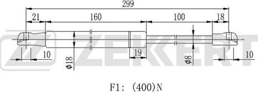 Zekkert GF-2211 - Газовая пружина, капот autospares.lv