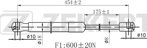 Zekkert GF-2283 - Газовая пружина, упор autospares.lv