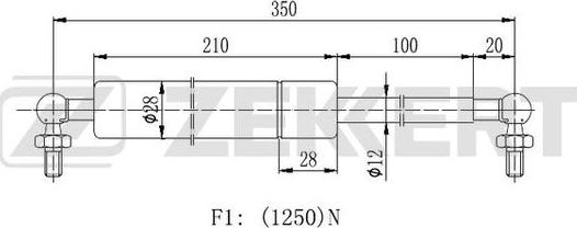 Zekkert GF-2287 - Газовая пружина, упор autospares.lv